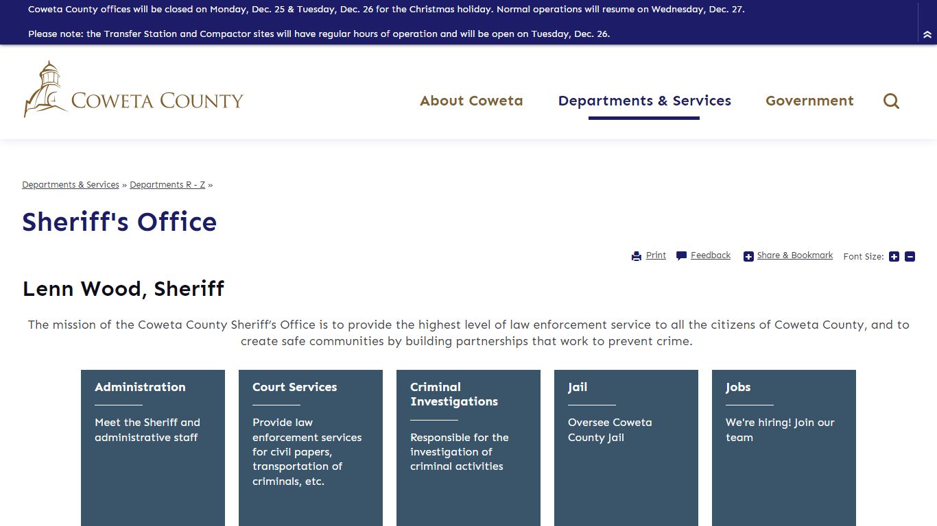 Sheriff's Office | Coweta County, GA Website
